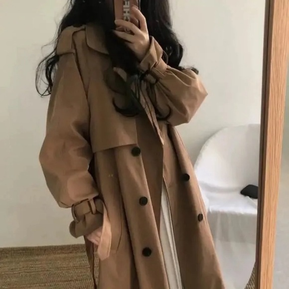 VANESSA LAB • Khaki Beige Trench Coat Driving Jacket - Picture 4 of 11